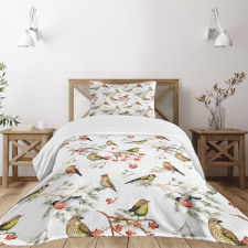 Colorful Forest Birds Bedspread Set