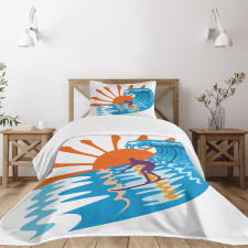 Hot Beach Vibes Surfer Bedspread Set
