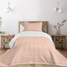 Retro Vintage Lilac Dots Bedspread Set