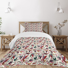 Modern Swirls Leaves Bedspread Set