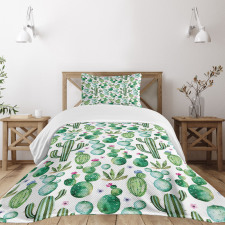 Mexican Cactus Plants Bedspread Set