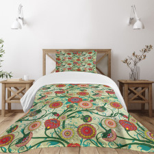 Vintage Colorful Ornate Bedspread Set