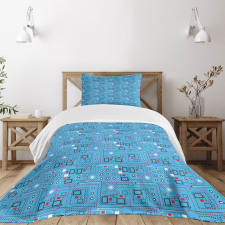 Lines Dots Circles Bedspread Set