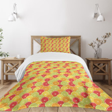 Orange Lemon Fruits Bedspread Set