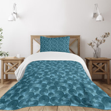 Circles Dots Rounded Tile Bedspread Set