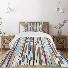 Various Color Stripes Bedspread Set