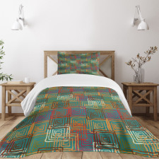 Grunge Folk Rainbow Bedspread Set