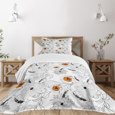 Flower Petals Growth Bedspread Set