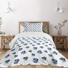 Watercolor Violet Blooms Bedspread Set