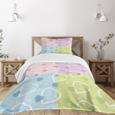 Hearts Dots Colorful Bedspread Set