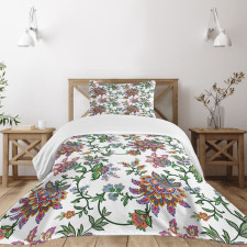 Vintage Floral Ornaments Bedspread Set