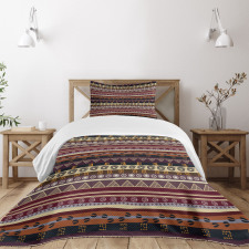 Striped Artwork Bedspread Set