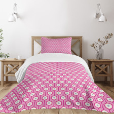 Vertical Hexagons Dots Bedspread Set