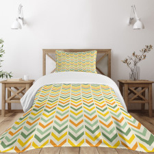 Retro Zigzags Vertical Bedspread Set