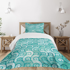 Swirled Spiral Sea Waves Bedspread Set