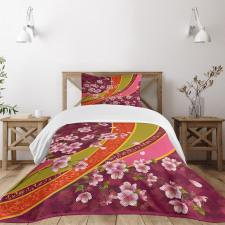 Sakura Blossom Japanese Bedspread Set