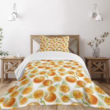 Juicy Orange Fruits Art Bedspread Set