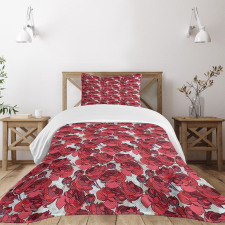 Vibrant Roses Bouquet Bedspread Set