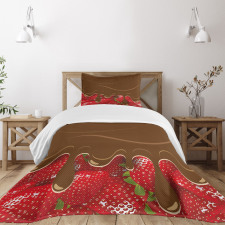 Strawberries Chocolate Bedspread Set