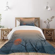 Sunrise Branches Misty Sky Bedspread Set