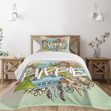 Man Woman Peace Bedspread Set