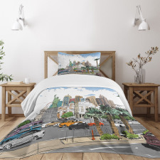 Las Vegas Street Sketchy Bedspread Set