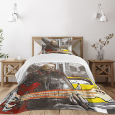 Street Musician Singing Bedspread Set