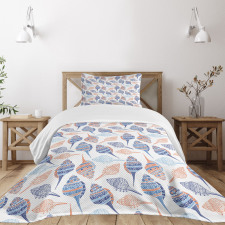 Abstract Marine Seashells Bedspread Set
