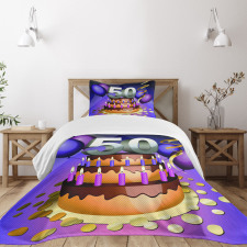 Cake with Candles Bedspread Set