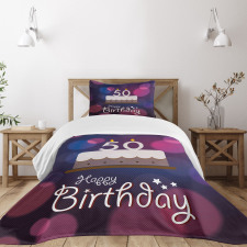 Cake Number Candles Bedspread Set