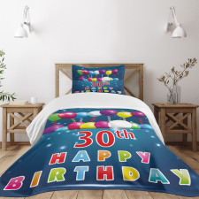 Balloons Curly Ribbon Bedspread Set