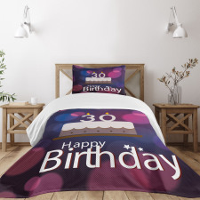 Birthday Cake Candles Bedspread Set