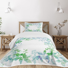 Spring Wreath Watercolor Bedspread Set