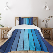 Plaques in Blue Borders Bedspread Set