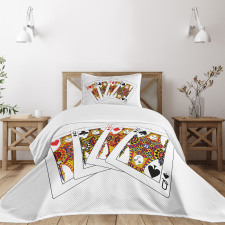 Queens Poker Play Cards Bedspread Set