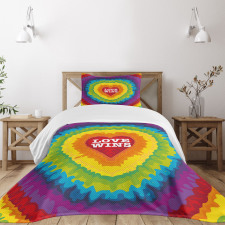 Love Wins Tie Dye Effect Bedspread Set