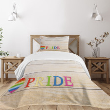 Heart Sign Colorful Love Bedspread Set