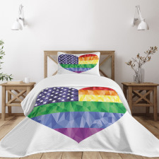 Heart Gay Flag Rainbow Art Bedspread Set