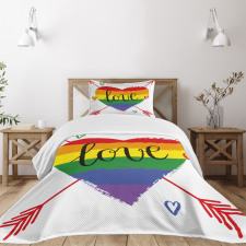 Heart Arrows Love Doodle Bedspread Set