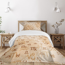 Zodiac Signs Grunge Bedspread Set