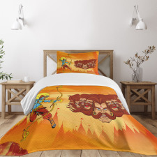Myhtological Sunset Scene Bedspread Set