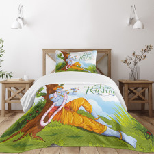 Playing Flute Forest Bedspread Set