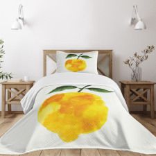 Watercolor Lemon Bedspread Set