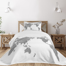 Sketchy Continents Bedspread Set