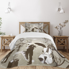 Kissing Couples Music Bedspread Set