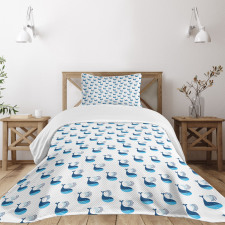 Fish Swimming Ocean Bedspread Set