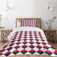 Red Half Triangles Bedspread Set