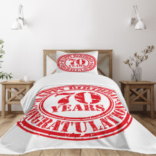 70 Years Old Congrats Bedspread Set