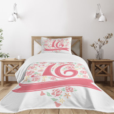 Floral 16 Bedspread Set