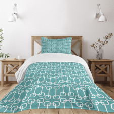 Retro Squares Design Bedspread Set